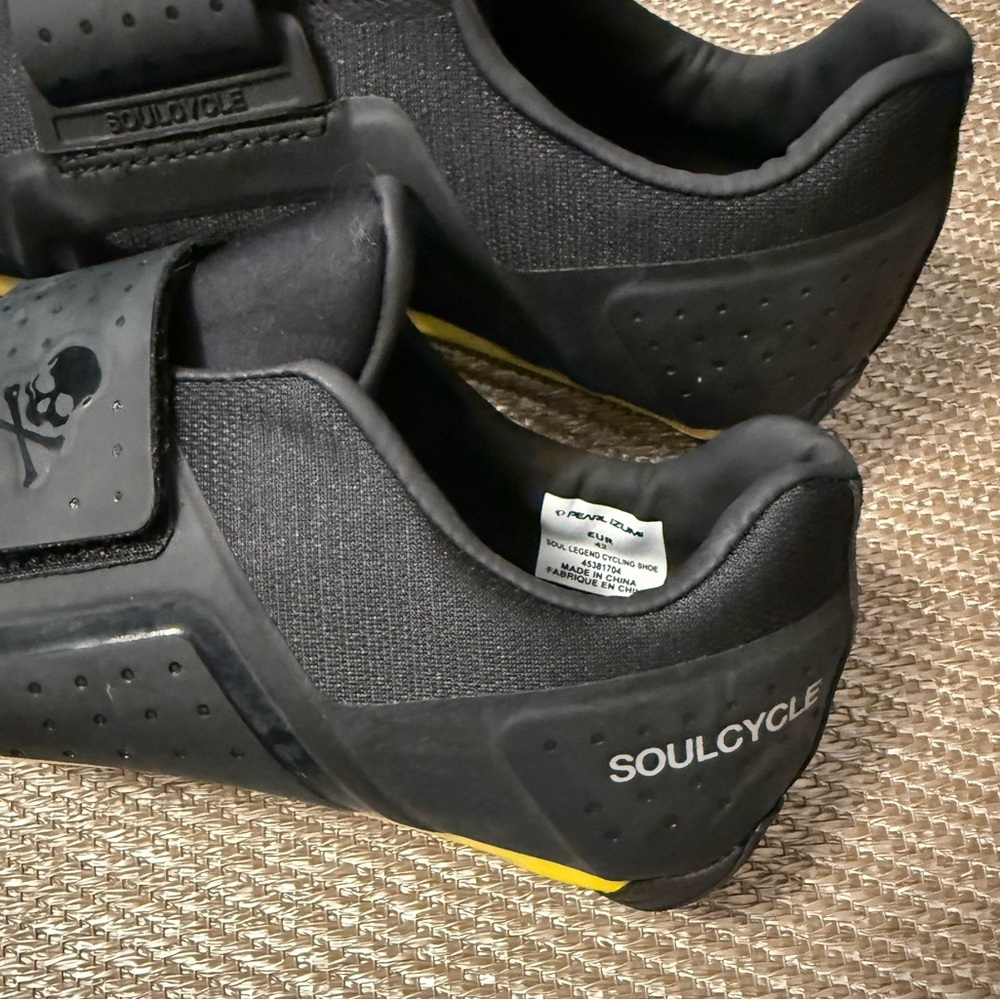 SoulCycle Black and Yellow Cycle Shoes with Velcro Strap - Picture 2 of 5